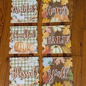 Autumn Themed Decorative Signs Set